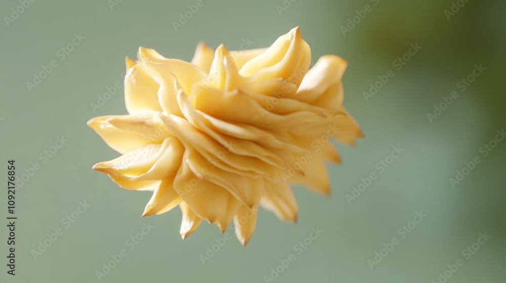 Aufkleber a close-up of a textured, yellow flower-like object against a soft background.