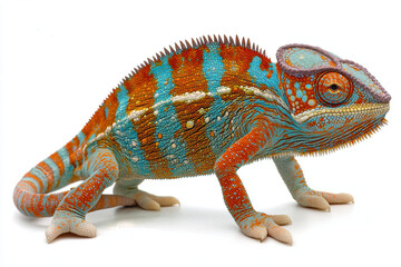 Obraz premium Chameleon on white background