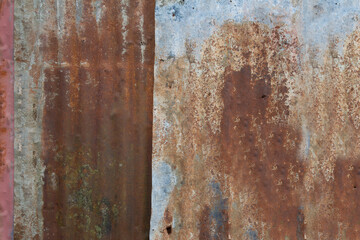 rusty corrugated sheet metal texture background