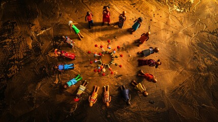 A collection of diverse cultural symbols forming a globe,Creative representation of global unity and DIVERSITYEach symbol reflecting a different aspect of culture and identity
