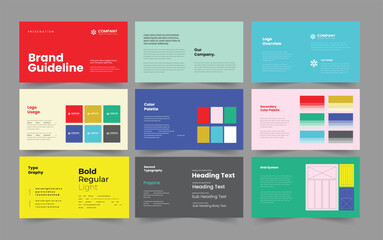 brand guideline and brand guideline presentation slide template