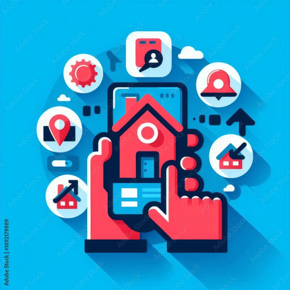 Poster flat design bold solid colors with sharp edges often used in dig