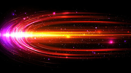 Obraz premium Dynamic abstract light streaks with vibrant colors and glowing particles
