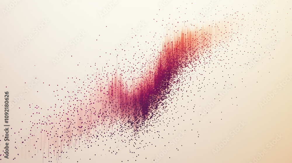 Poster abstract visual of scattered dots forming a gradient wave pattern.