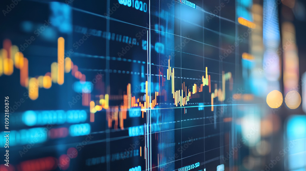 Poster a simple picture shows how investments grow. it uses a chart to explain financial data and how digit