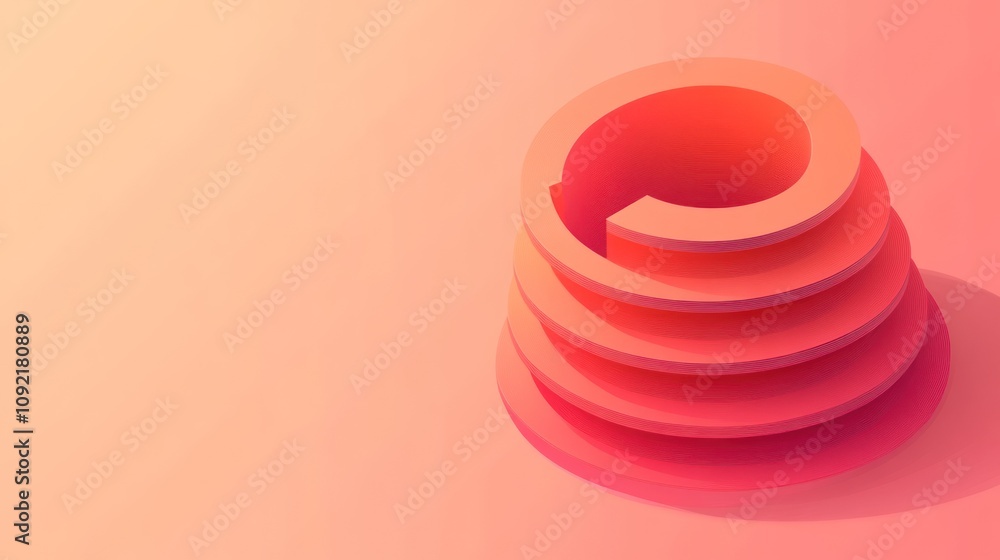 Poster abstract layered shapes in warm hues creating a modern, minimalist design.