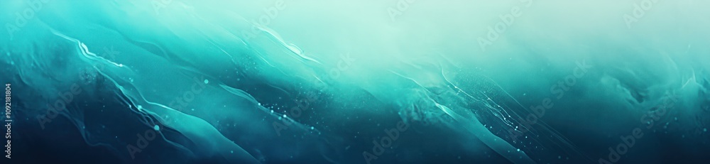 Poster Abstract gradient waves in shades of teal and blue, evoking a sense of calm and depth.
