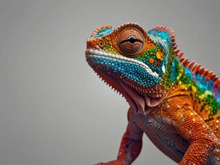 Fototapeta premium iguana on a black background,close up of a chameleon,close up of a dragon