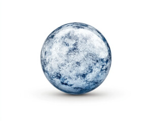 Obraz premium Stylized blue marble with a textured surface on a white isolated background.