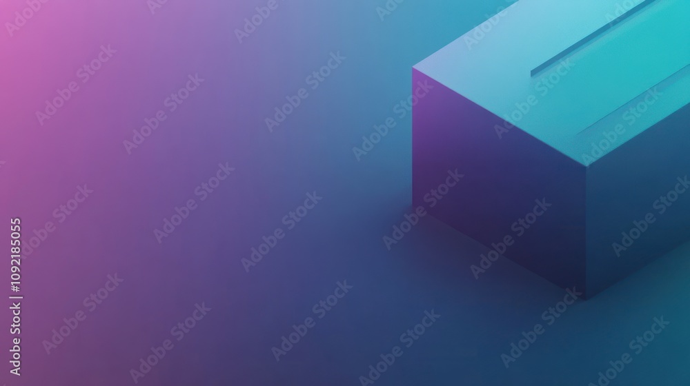 Poster abstract geometric shape on a gradient background, emphasizing modern design aesthetics.