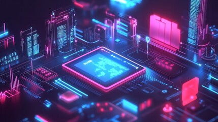 Fototapeta premium Internet of things (IOT) and mobile computing concept.