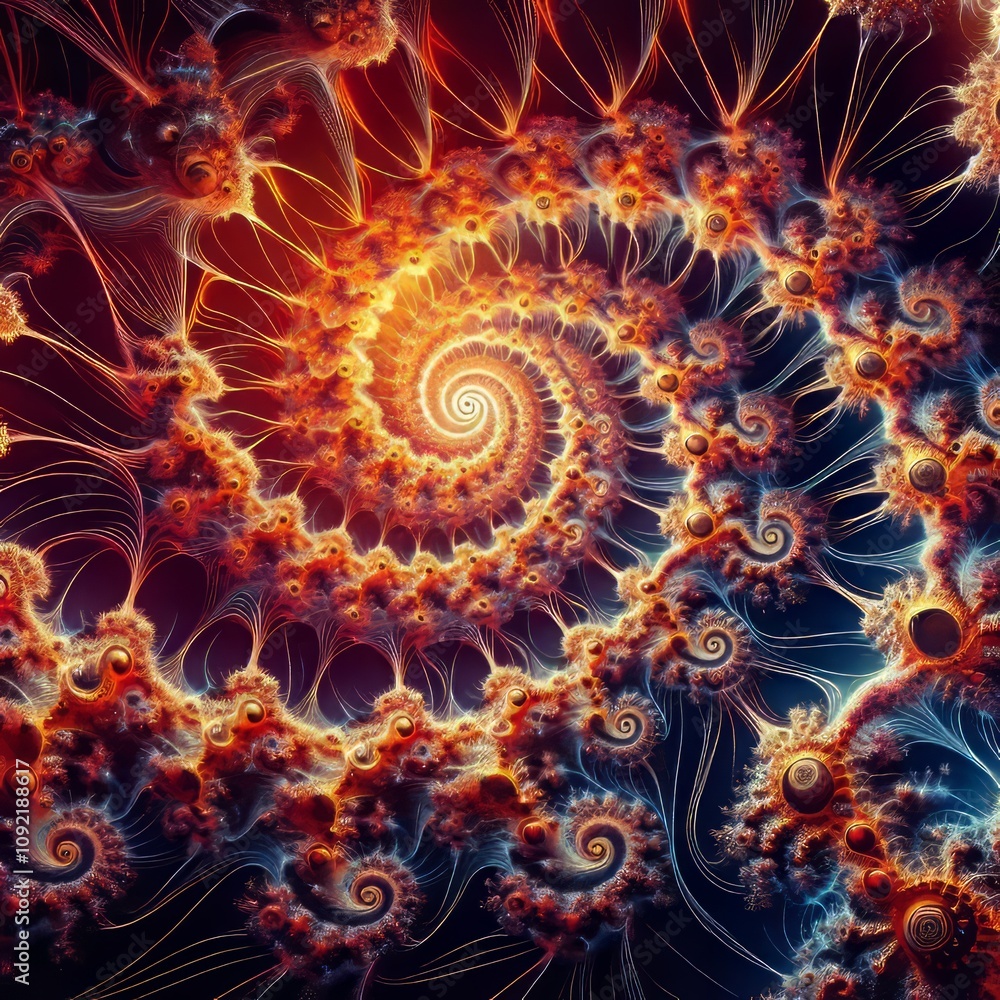 Poster mandelbrot set the famous fractal pattern emerges and evolves al