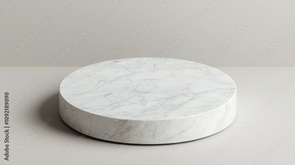 Poster elegant marble round display stand minimalist design studio setting