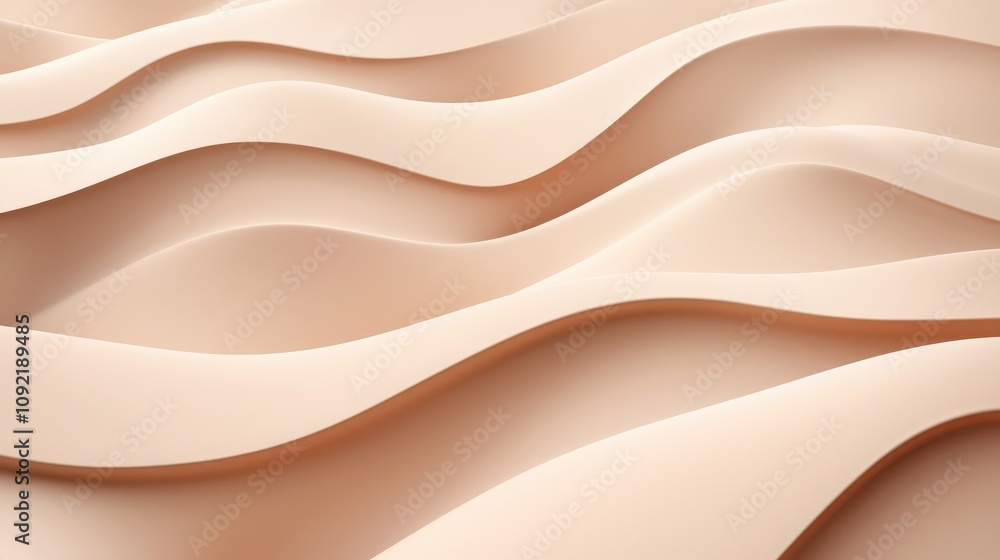 Poster wavy patterns in soft beige abstract art studio minimalist design