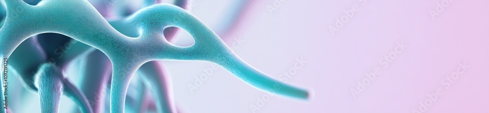 Leinwandbilder Abstract representation of biological structures with a soft gradient background.