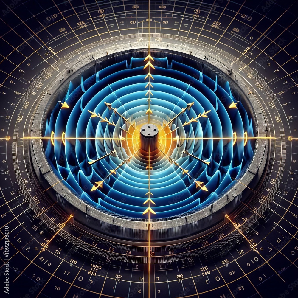 Poster radio wave with polarization – a radio wave showing circular p
