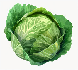 Fototapeta premium Fresh green cabbage isolated on white background
