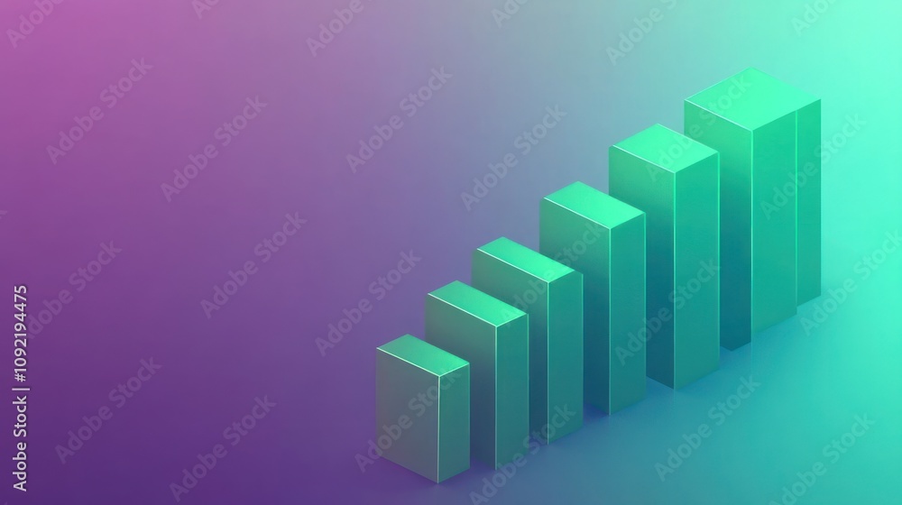 Poster a gradient background with ascending bars representing growth or progress.