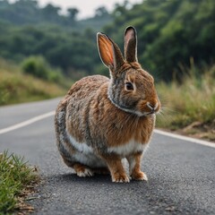 rabbit in the road