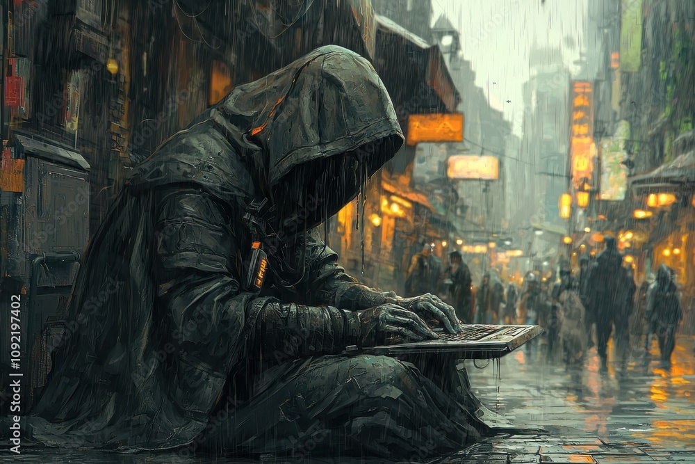 Poster hacker intrusion attempt on secure computer system in urban environment a cybersecurity thriller per