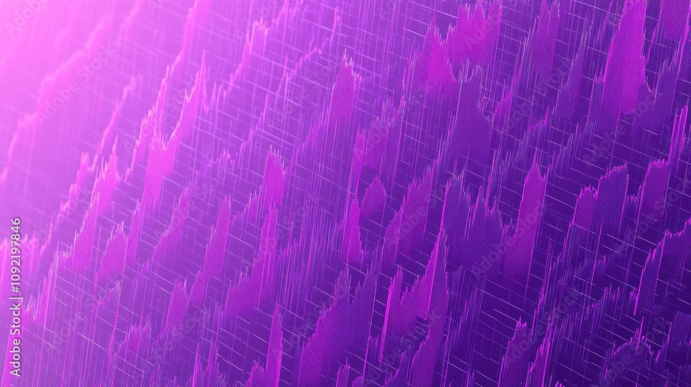 Poster abstract visualization of data represented in vibrant purple tones.