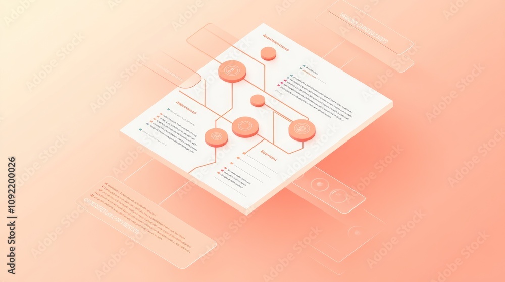 Poster Abstract infographic with interconnected nodes and data points.