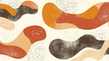 Obraz premium Abstract Organic Shapes in Earthy Tones