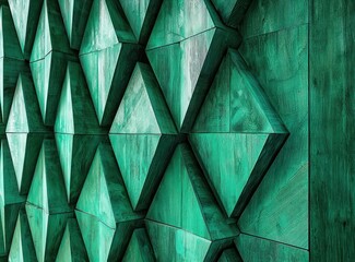 Chic room with a wall of green wooden  for soundproofing.