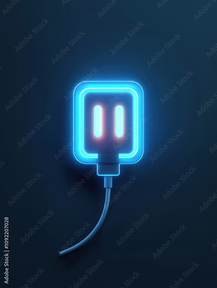 Poster charger neon icon. elements of internet things set. simple icon for websites, web design, mobile app