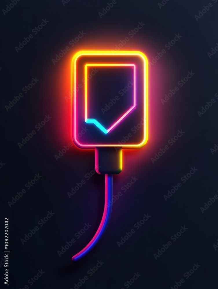 Poster charger neon icon. elements of internet things set. simple icon for websites, web design, mobile app