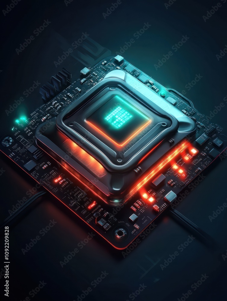 Poster cpu icon. internet things icons universal set for web and mobile