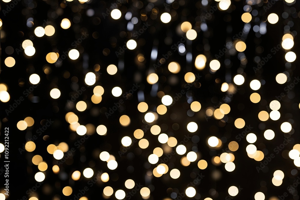 Poster mesmerizing black bokeh glow with soft flickering lights for elegant party decor