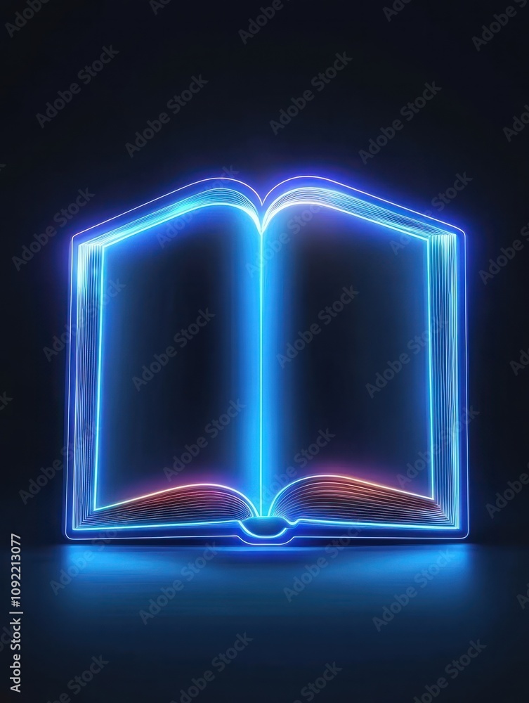 Poster ebook neon icon. elements of internet things set. simple icon for websites, web design, mobile app, 