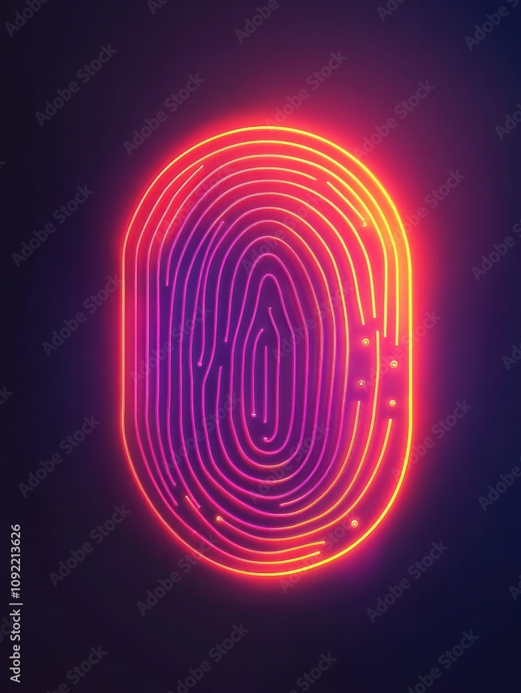 Aufkleber fingerprint neon icon. elements of internet things set. simple icon for websites, web design, mobile
