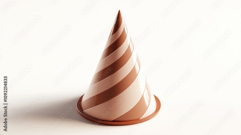 Poster a stylized ice cream cone with a spiral design in soft colors.