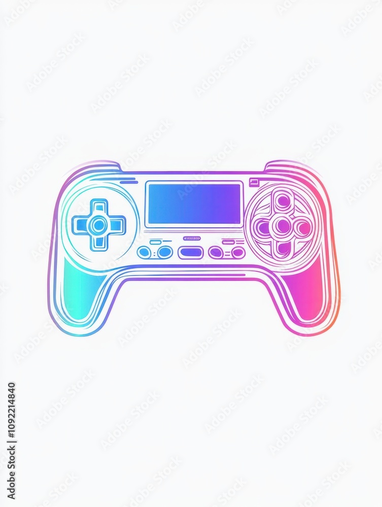 Poster game console multi color style icon. simple thin line, outline of internet things icons for ui and u