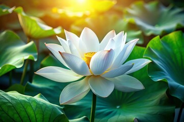 Obraz premium White Lotus Beauty: Candid Photography, AI Art