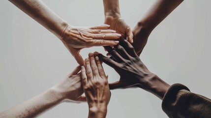 A collection of hands clasped together in solidarity, forming a human chain of support and resilience
