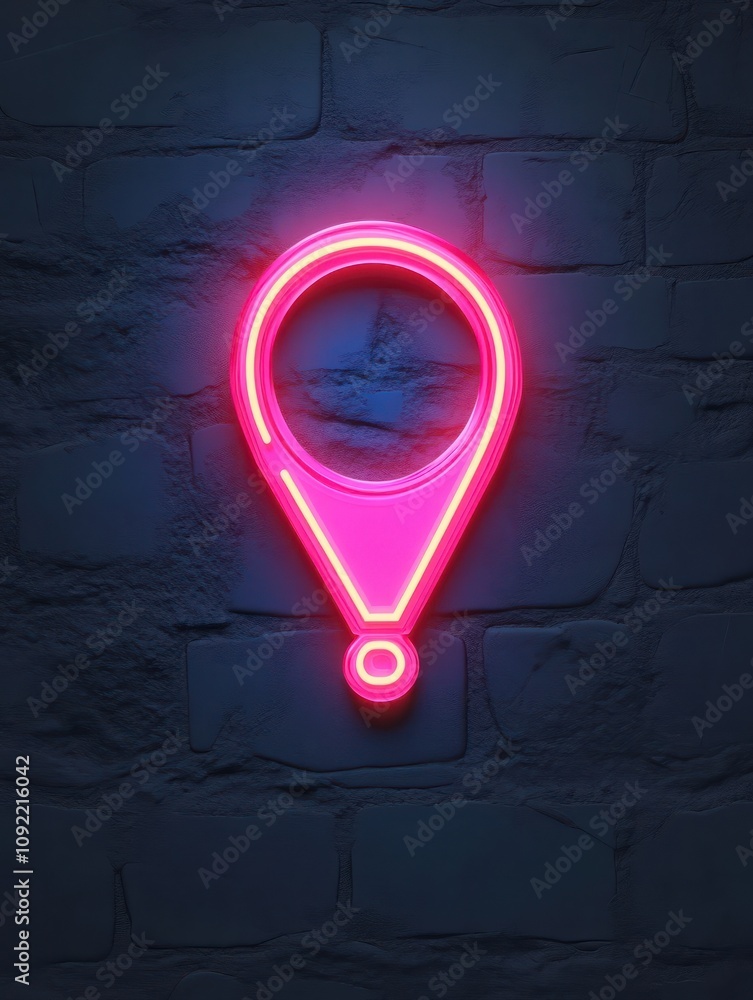 Poster gps neon icon. elements of internet things set. simple icon for websites, web design, mobile app, in