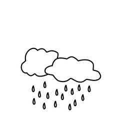 Raining Cloud Outline 