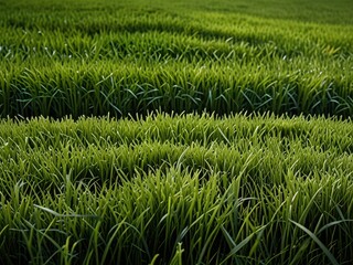 Fototapeta premium green grass background,green grass with dew drops,green rice field,green grass texture