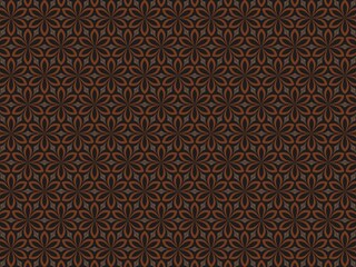 Seamless dark brown and gray geometric floral pattern background.