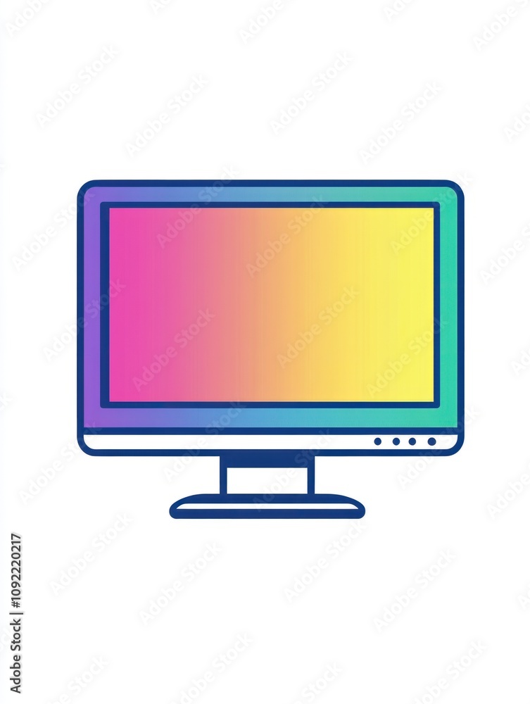 Fototapete monitor pc multi color style icon. simple thin line, outline of internet things icons for ui and ux,
