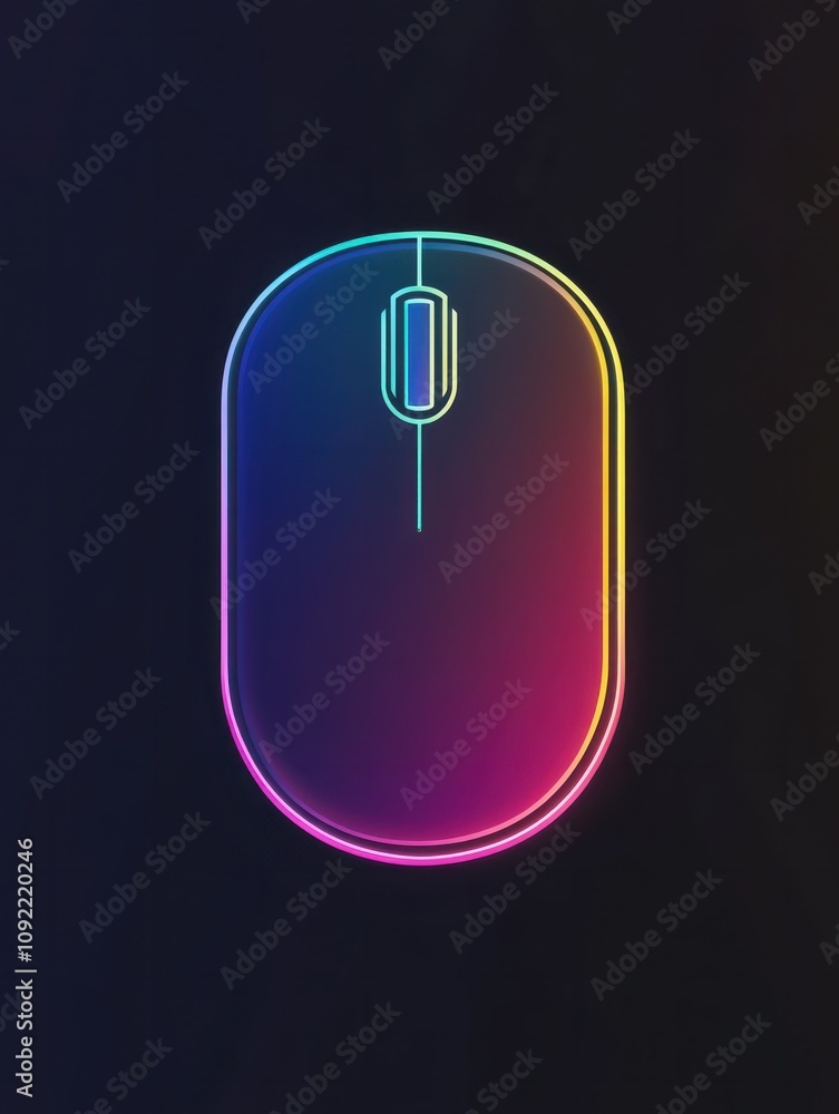 Poster mouse multi color style icon. simple thin line, outline of internet things icons for ui and ux, webs