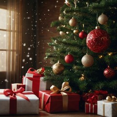 Christmas in the night house decoration