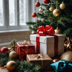 Christmas in the night house decoration