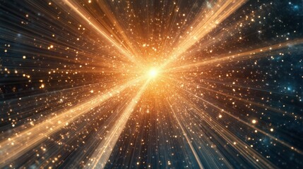 Fototapeta premium Bright light rays emanating from a central point