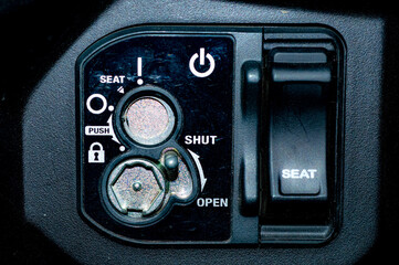 Fototapeta premium Place of ignition key on a motorbike