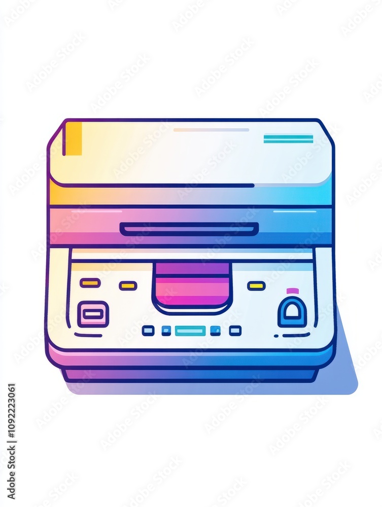 Aufkleber printer multi color style icon. simple thin line, outline of internet things icons for ui and ux, we
