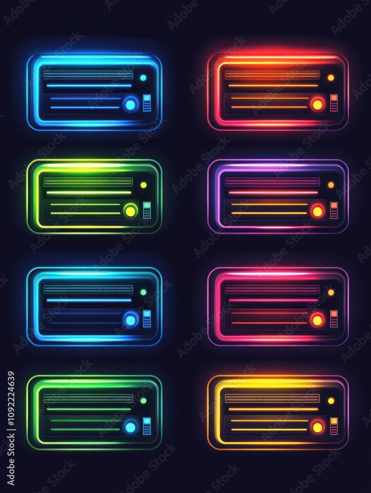 Poster server multi color style icon. simple thin line, outline of internet things icons for ui and ux, web